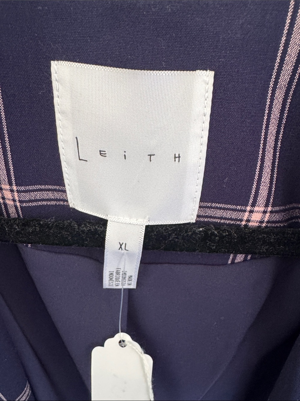Lafayette 148 New York Navy Windowpane Blazer with Pale Pink Checks - Picture 2 of 2